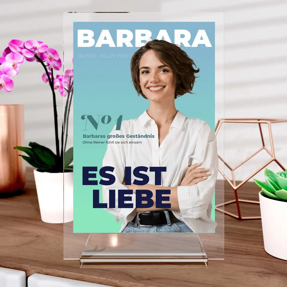 Magazin Cover Fotoaufsteller aus Glas