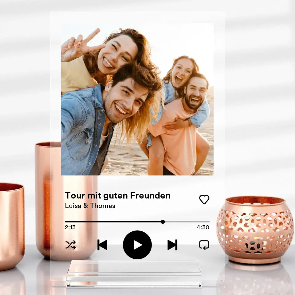 Spotify Glas mit Bild als Geschenk