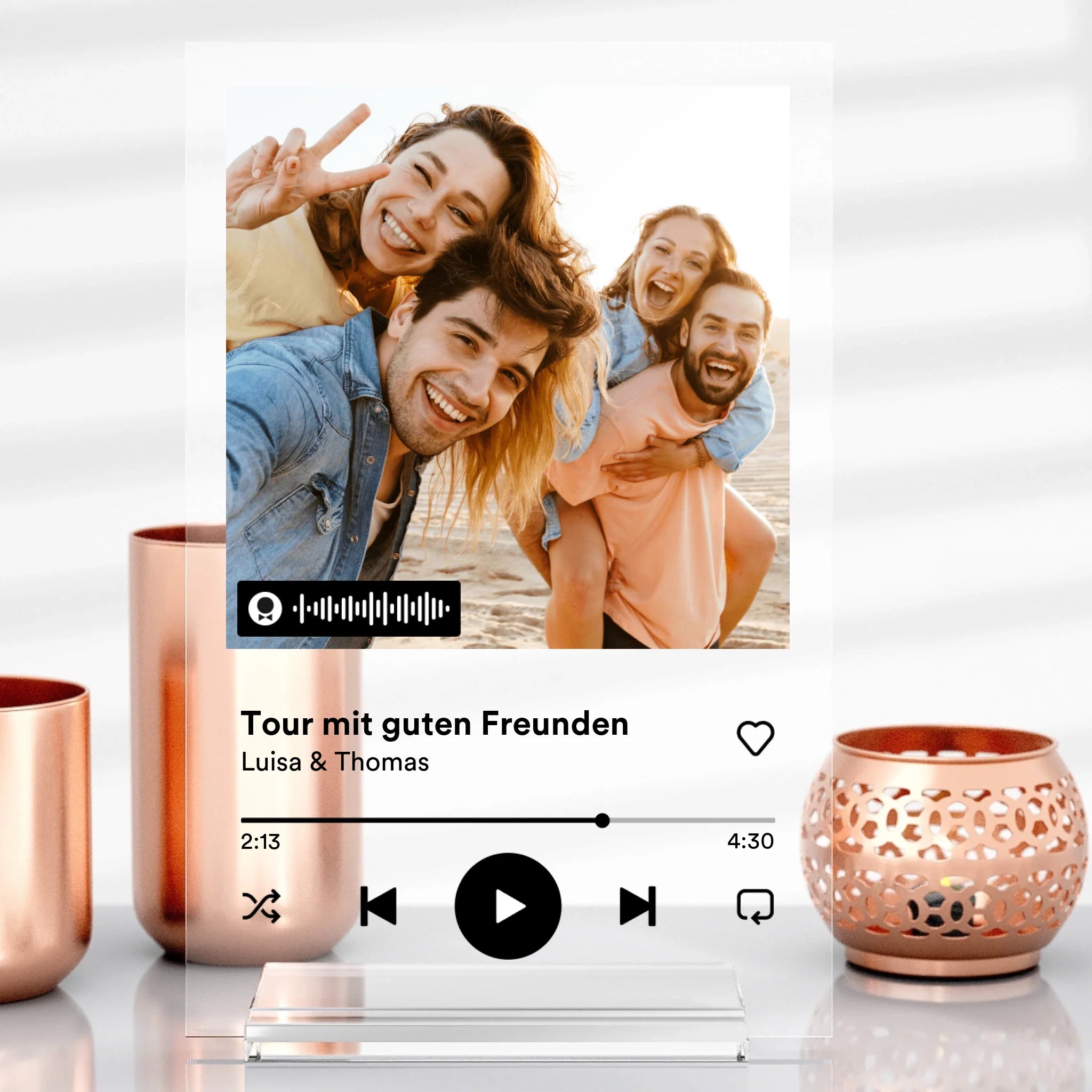 Spotify Glas mit Bild als Geschenk